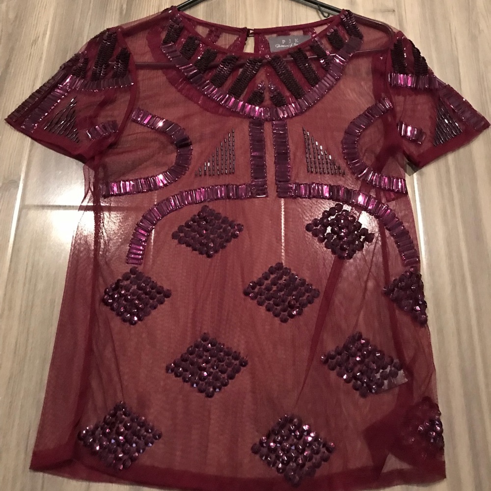 Mesh jeweled Top